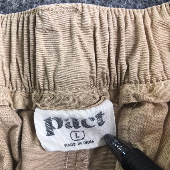 Pact Pants Womens Large Tan Button Casual Stretch Pull On Organic Cotton - Picture 4 of 12